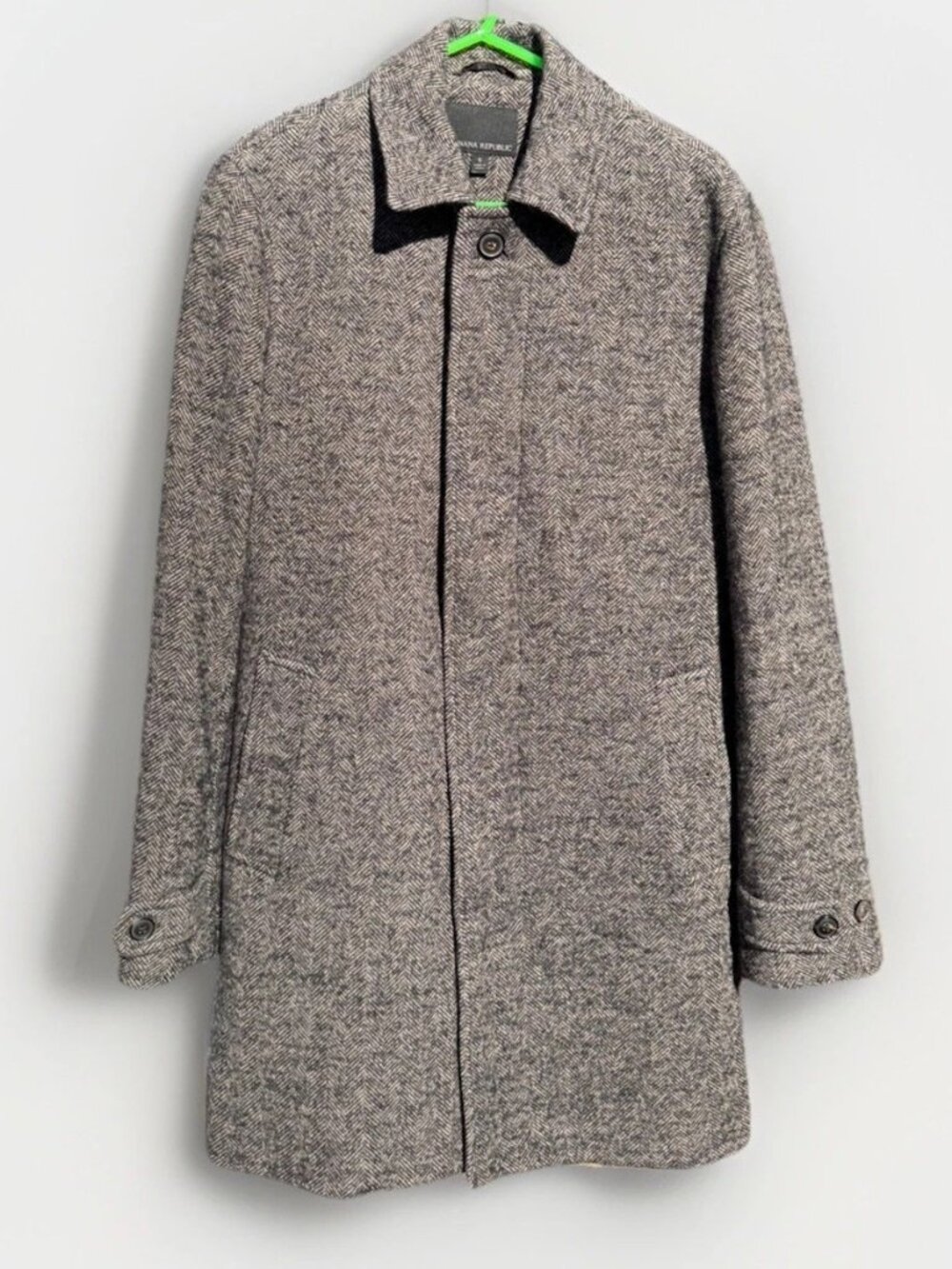Banana Republic Wool Mens Tweed Coat S Italian Fabric Tessuti